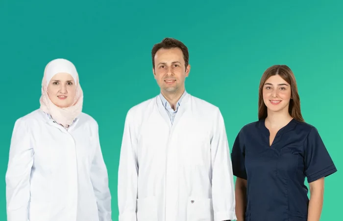 © Augenärzte Gerl & Kollegen v. l. n. r.: Frau Heba Al Saraiji (Augenärztin), Sama Bedary (Medizinische Fachangestellte), Herr Ammar Jabur, FEBO (Augenarzt)