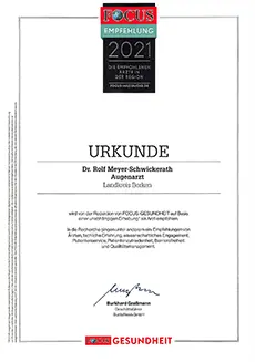 fokus empfehlung rolf meyer schwickerath - Dr. med. Rolf Meyer-Schwickerath - Augenärzte Gerl & Kollegen