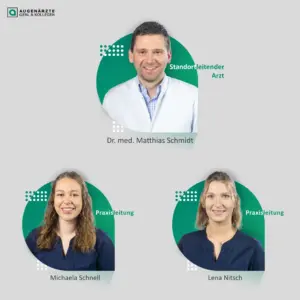 Standortleitender Arzt: Dr.med. Matthias Schmidt Praxisleitung: Michaela Schnell Lena Nitsch