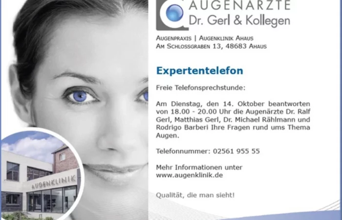 Expertentelefon der Augenklinik Ahaus