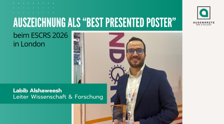 Aktuelles ESCRS - Auszeichnung beim ESCRS 2026 in London - Augenärzte Gerl & Kollegen
